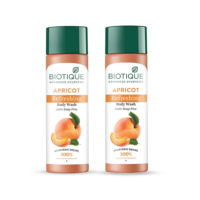 Biotique 100% Soap Free Apricot Refreshing Body Wash (Pack Of 2)