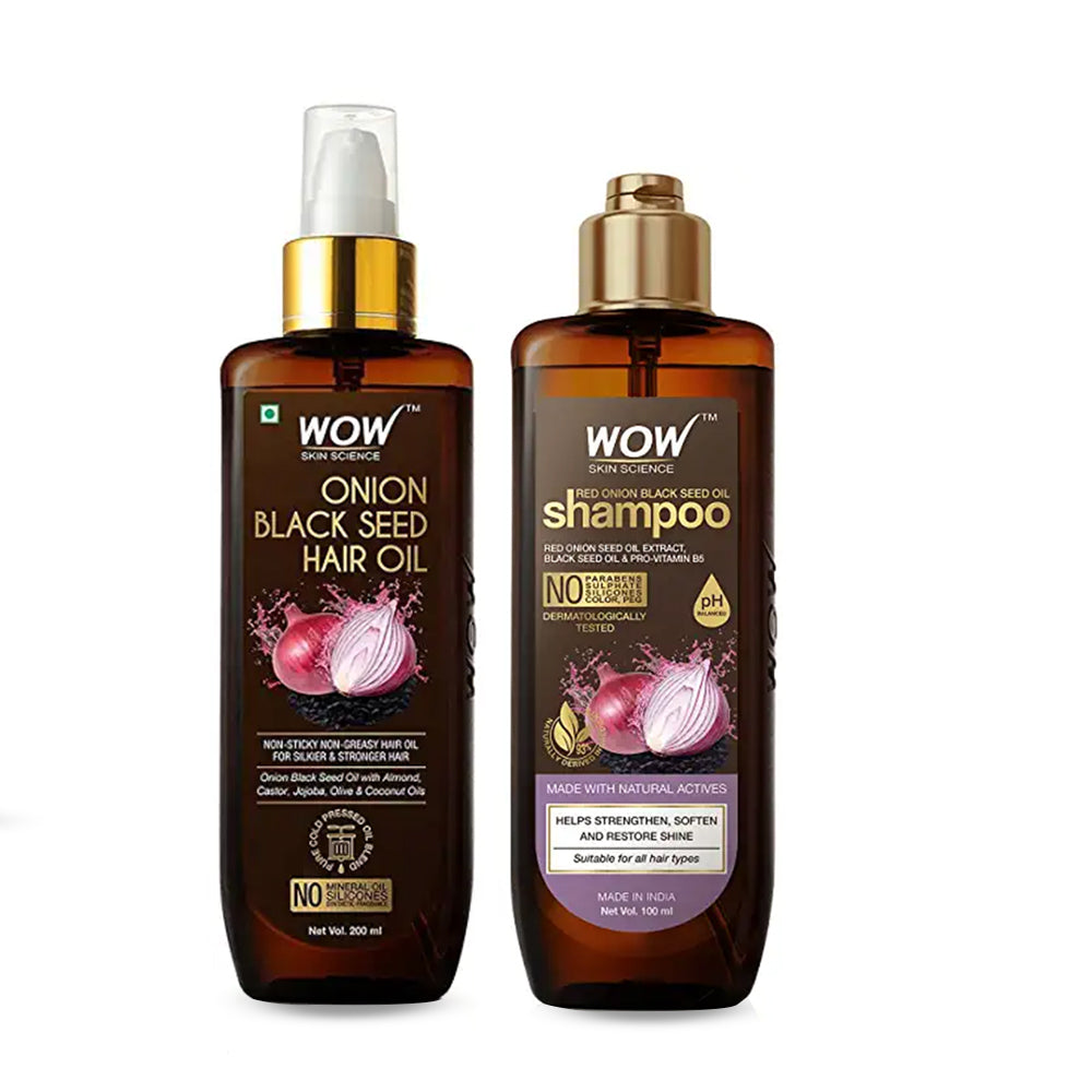 Wow Skin Science Red onion Black Seed Oill + Shampoo Combo