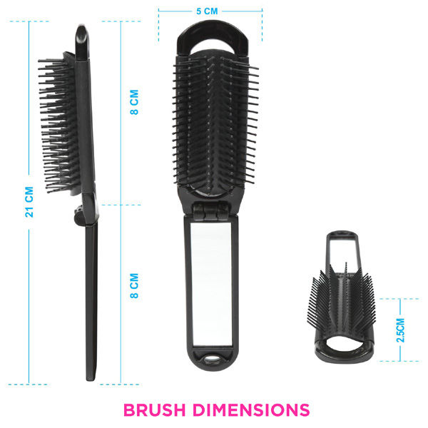 Vega Folding Hair Brush With Mirror (R1-Fm) (Colour May Vary)-6