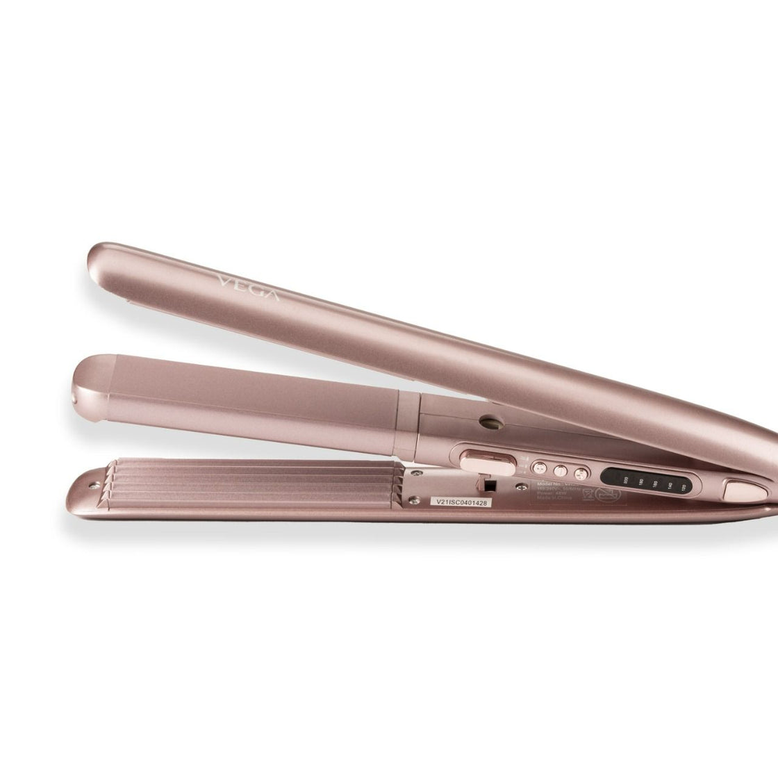 Vega Glam Glitz 2 In 1 Hair Styler, Straightener & Crimper - Rose Gold (Vhsc-04)