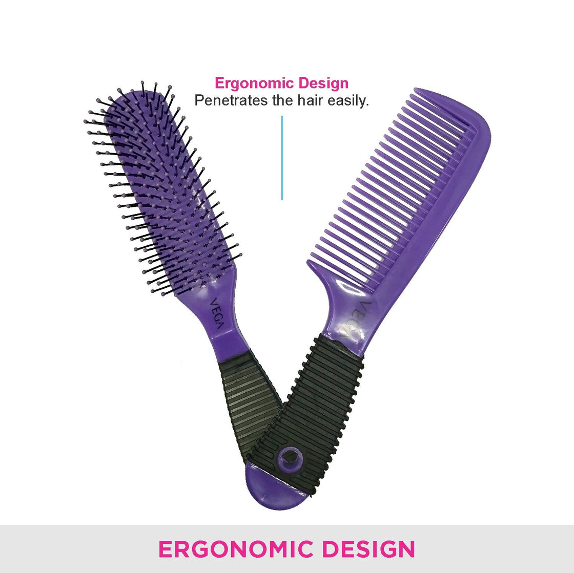 Vega Hair Grooming Set (Hbcs-02)(Color May Vary) Free Comb Worth Rs. 85/--2