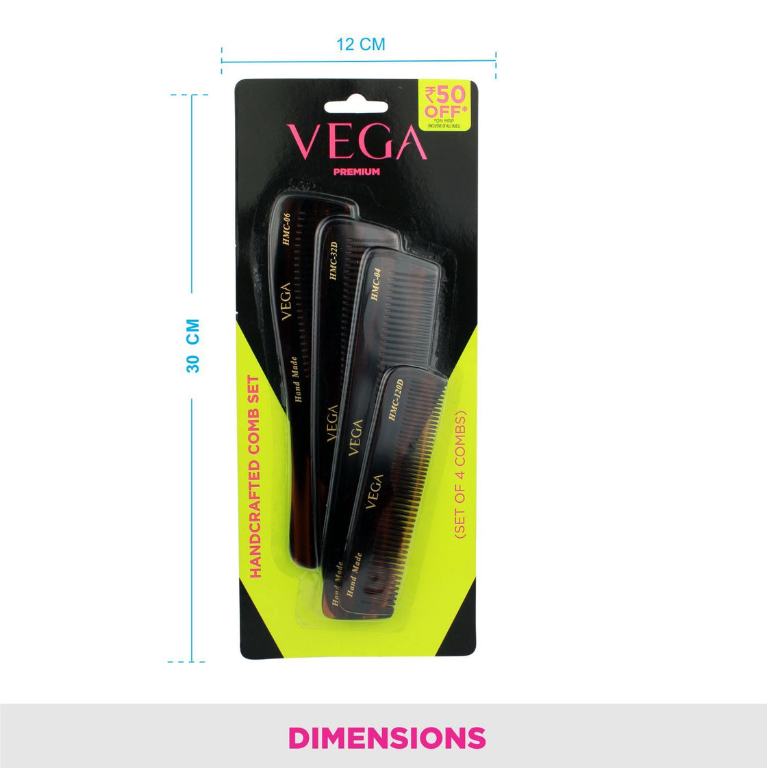 Vega Hand Made Comb Set (Hmcs-04) (Rs.50 Off)