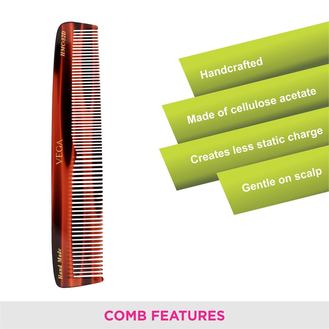 Vega Handcrafted Hair Comb(-Hmc-32D)-4
