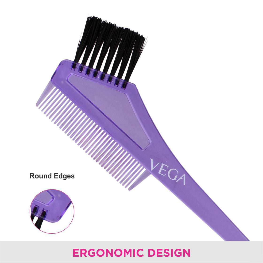 Vega Regular Comb With Dye Brush (1293 N) (Colour May Vary)-2