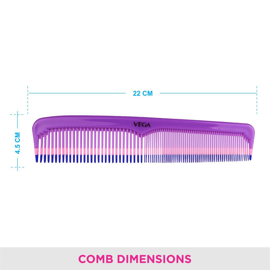 Vega Regular Hair Comb -1299 (Color May Vary)-5