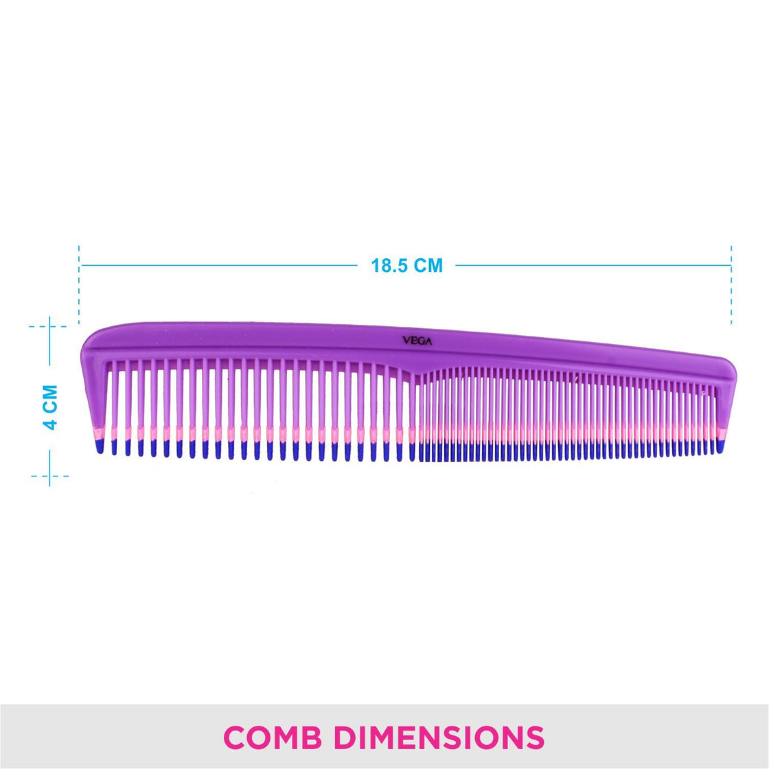Vega Regular Hair Medium Comb-1279 (Color May Vary)-5
