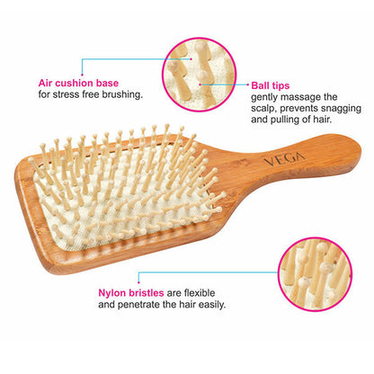 Vega Wooden Bristle Paddle Brush (E2-Pbb)-6
