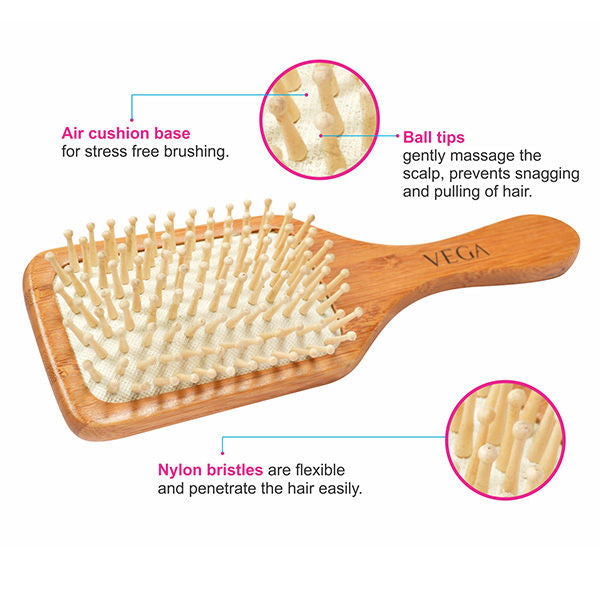 Vega Wooden Bristle Paddle Brush (E2-Pbb)-6