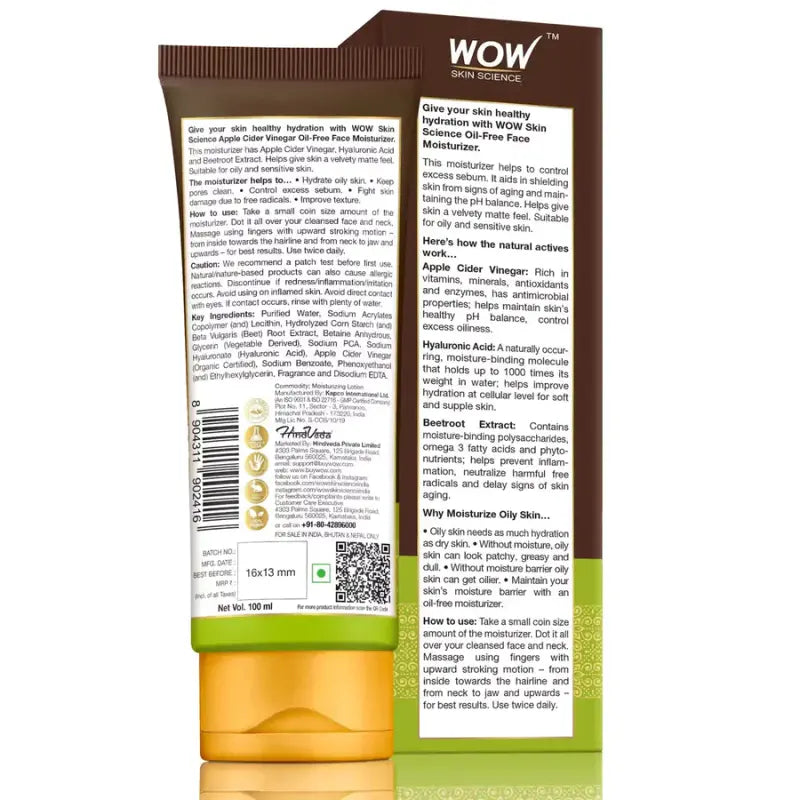 Wow Skin Science Apple Cider Vinegar Face Moisturizer (100 Ml)-3