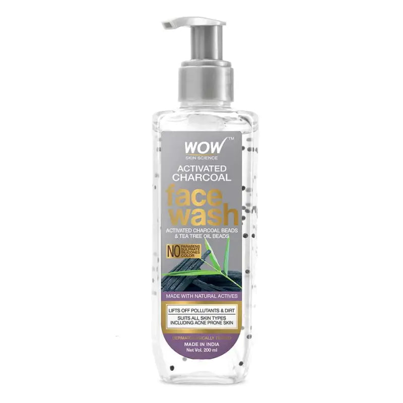 Wow Skin Science Activated Charcoal Face Wash Bottle (200 Ml)