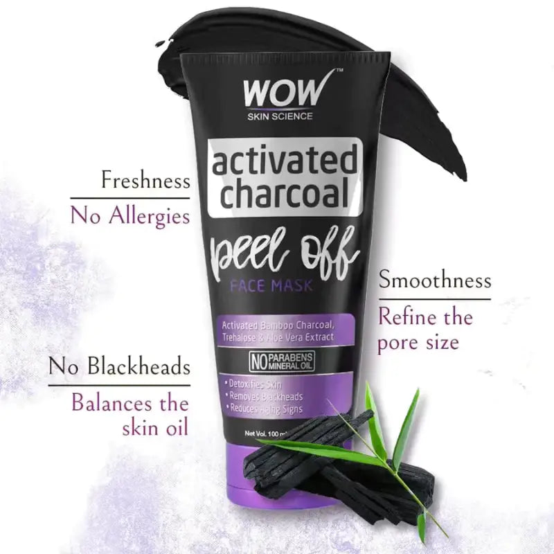 Wow Skin Science Activated Charcoal Peel Off Face Mask (100 Ml)-3