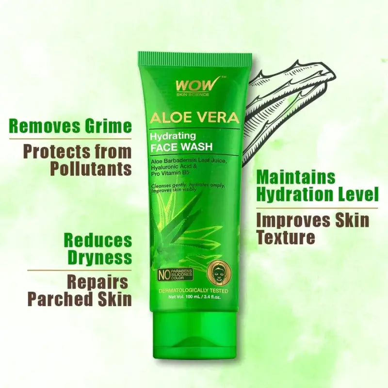 Wow Skin Science Aloe Vera Hydrating Face Wash (100 Ml)-2