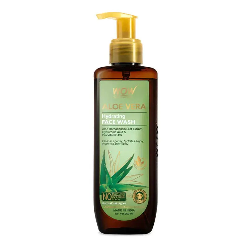 Wow Skin Science Aloe Vera Hydrating Gentle Face Wash Bottle (200 Ml)