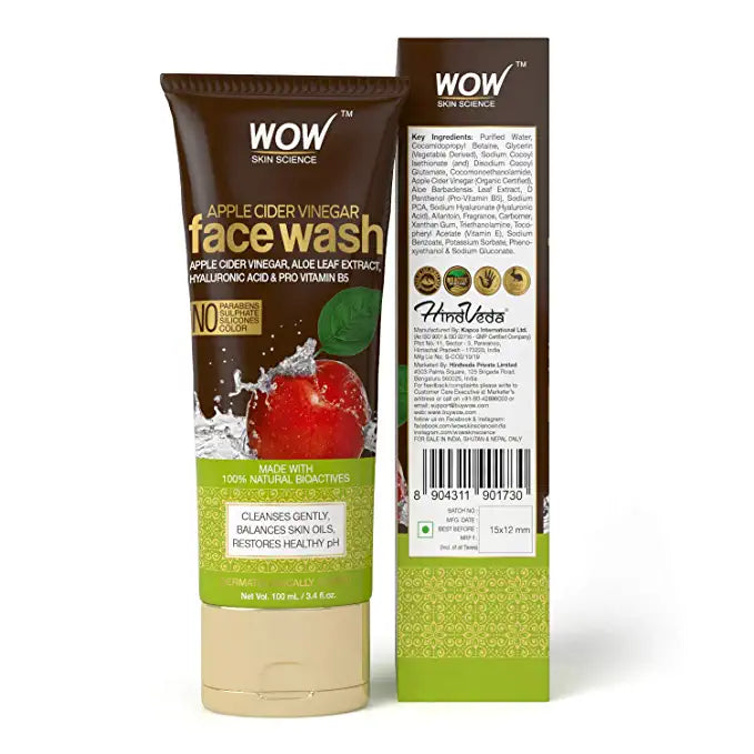 Wow Skin Science Apple Cider Vinegar Face Wash (100 Ml)-2