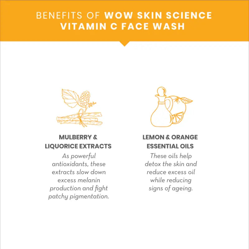 Wow Skin Science Brightening Vitamin C Face Wash Bottle (200 Ml)-3