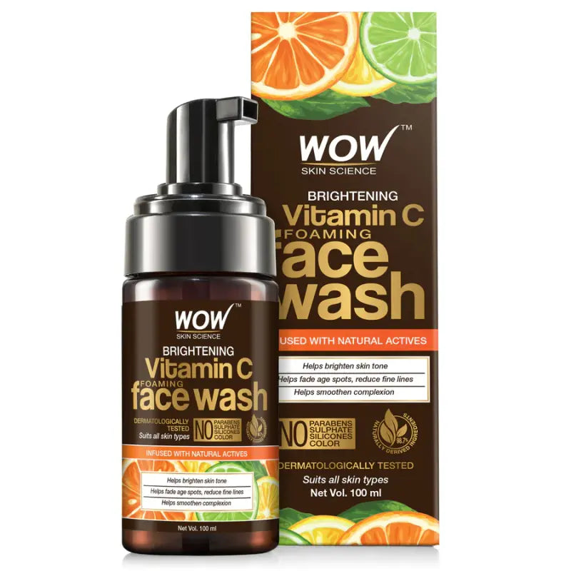 Wow Skin Science Brightening Vitamin C Face Wash With Brush For Hyperpigmentation (150 Ml)