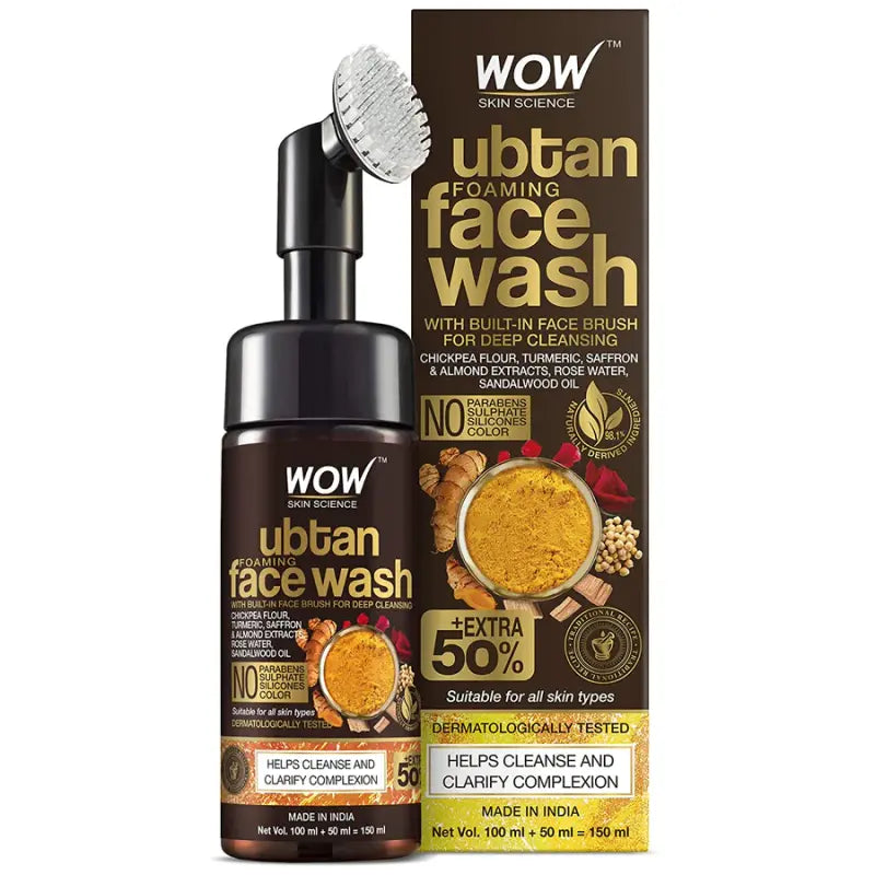 Wow Skin Science Foaming Ubtan Face Wash For Suitable All Skin Types (150 Ml)