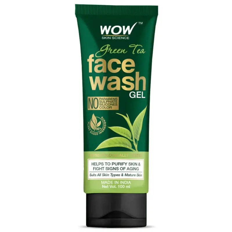 Wow Skin Science Green Tea Foaming Face Wash Tube (100 Ml)