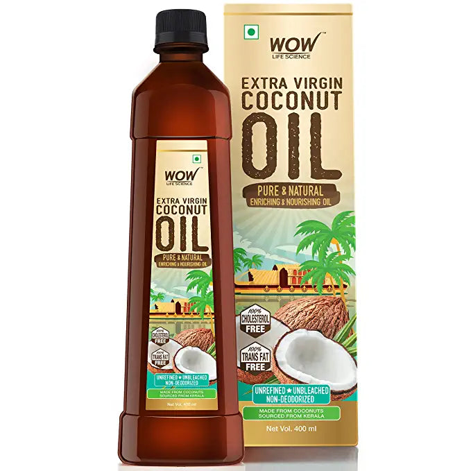 Wow Life Science Extra Virgin Coconut Oil For Skin, Hair And Cooking (400 Ml)