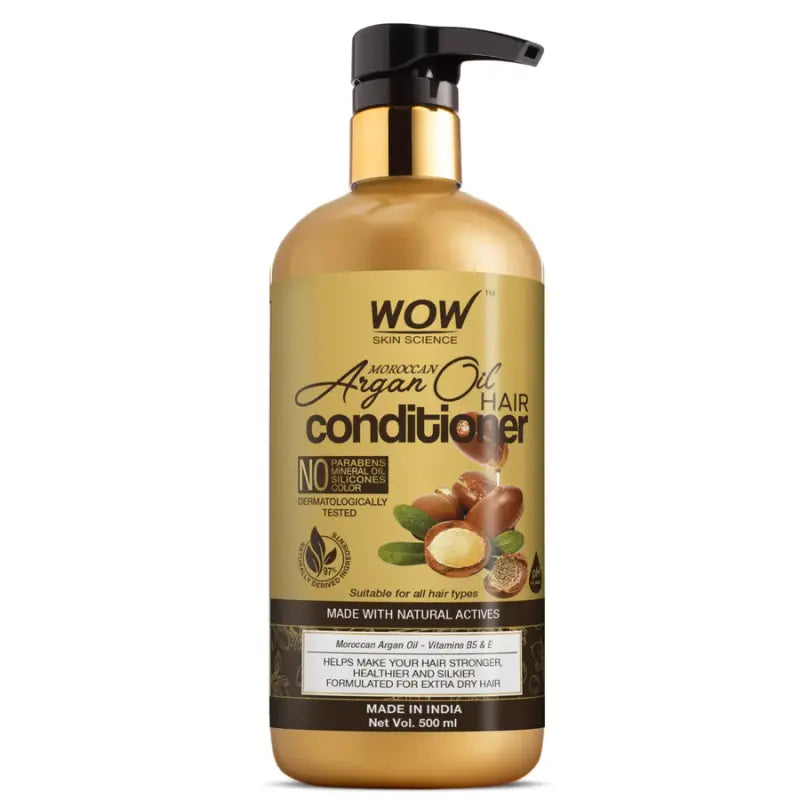 Wow Life Science Moroccan Argan Oil Conditioner For Dry, Rough & Frizzy Hair (500 Ml)