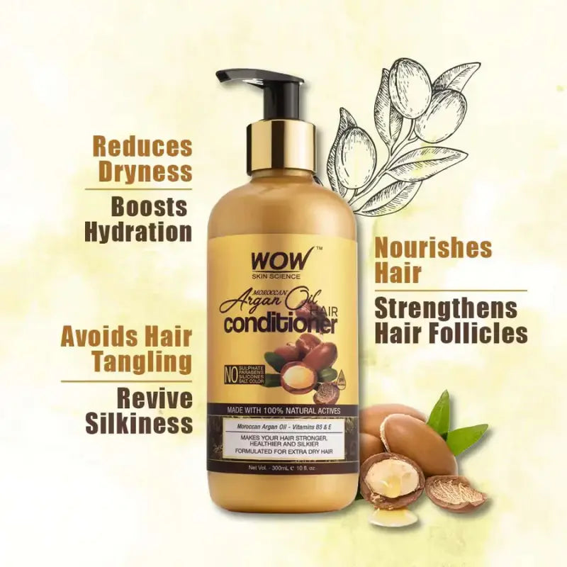 Wow Life Science Moroccan Argan Oil Conditioner For Dry, Rough & Frizzy Hair (500 Ml)-3