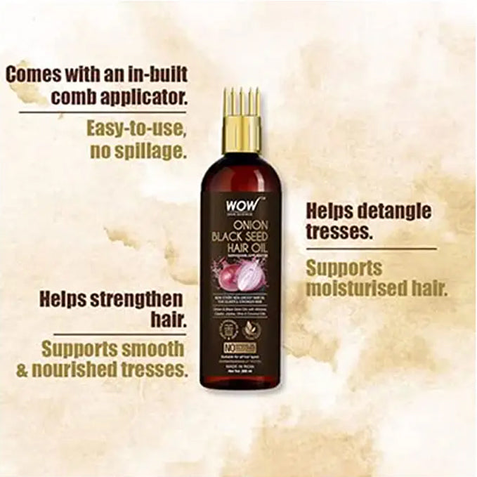 Wow Skin Science Onion Black Seed Hair Oil For Silkier & Stronger Hair (100 Ml)-3