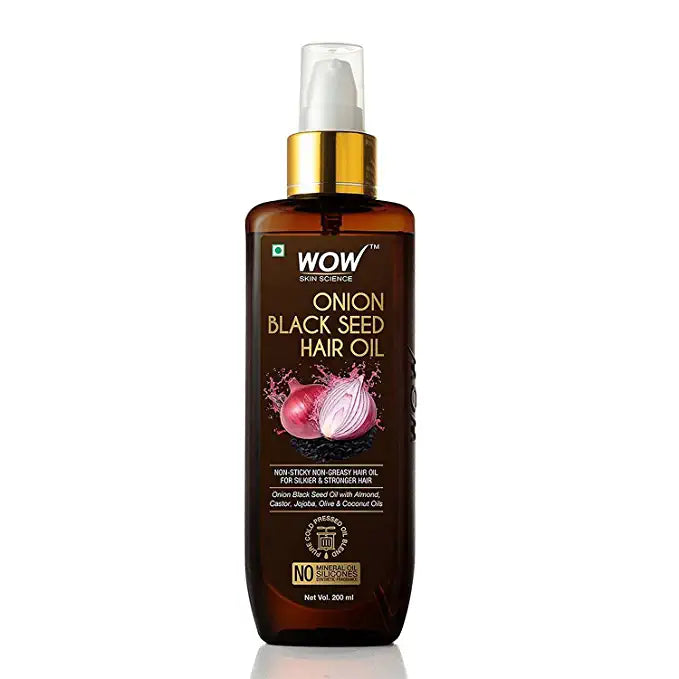 Wow Skin Science Onion Black Seed Hair Oil For Silkier & Stronger Hair (200 Ml)
