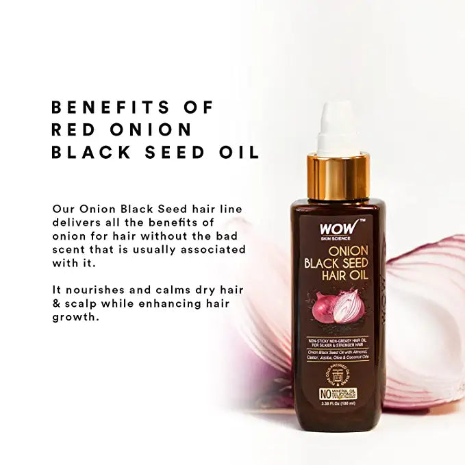 Wow Skin Science Onion Black Seed Hair Oil For Silkier & Stronger Hair (200 Ml)-3