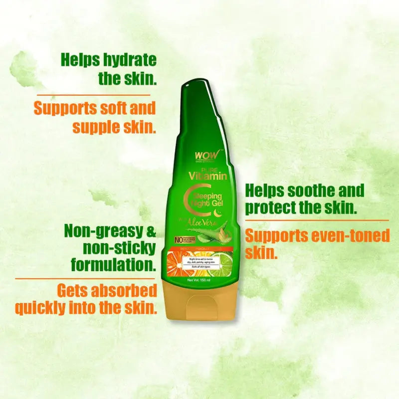 Wow Skin Science Pure Vitamin C Sleeping Night Gel With Aloe Vera (150 Ml)-2