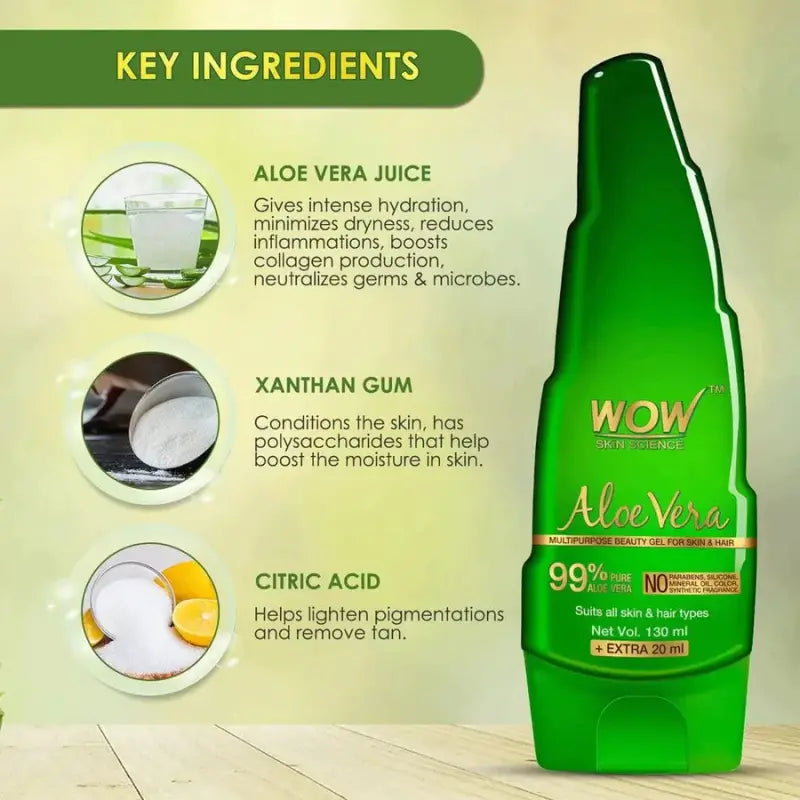 Wow Skin Science Pure Aloe Vera Gel (150 Ml)-6