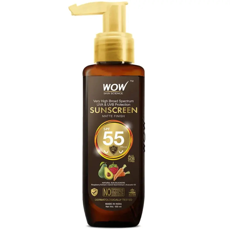 Wow Skin Science Sunscreen Matte Finish - Spf 55 (100 Ml)