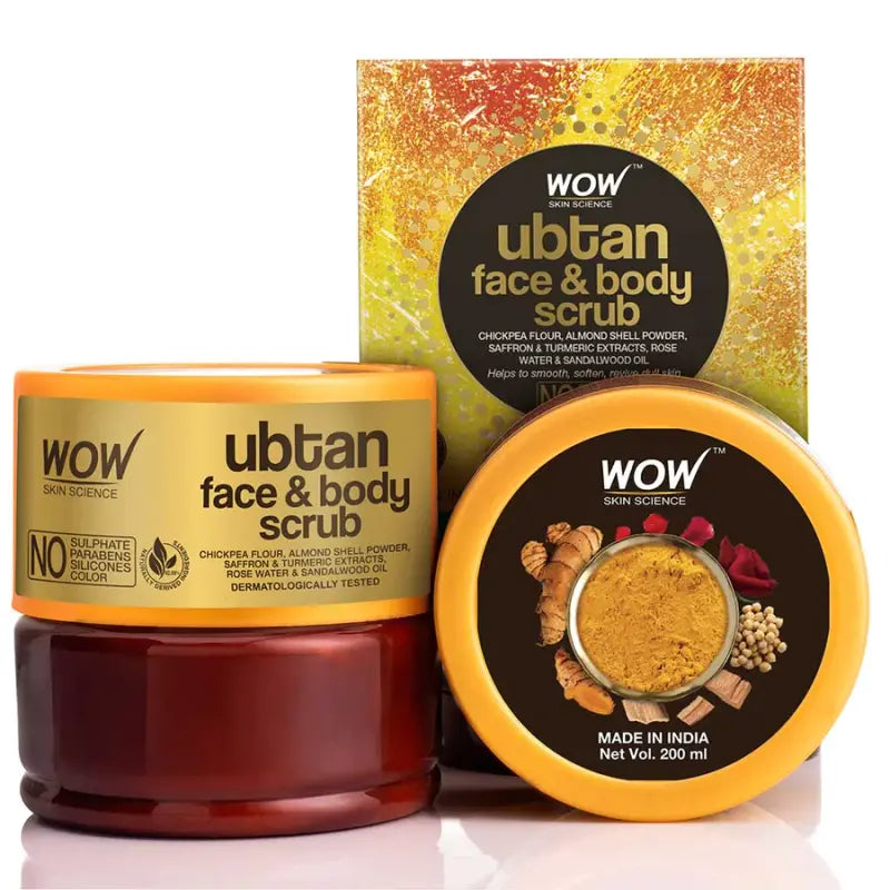 Wow Skin Science Ubtan Face & Body Scrub For Tan Removal & Glowing Skin (200 Ml)