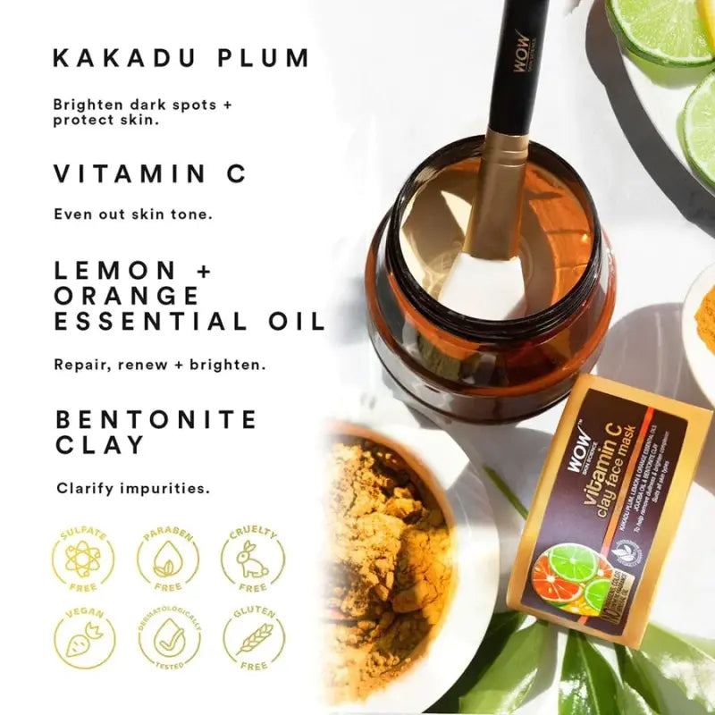 Wow Skin Science Vitamin C Glow Clay Face Mask (200 Ml)-4