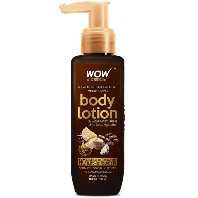 Wow Skin Science Shea Butter And Cocoa Butter Moisturizing Body Lotion (100 Ml)