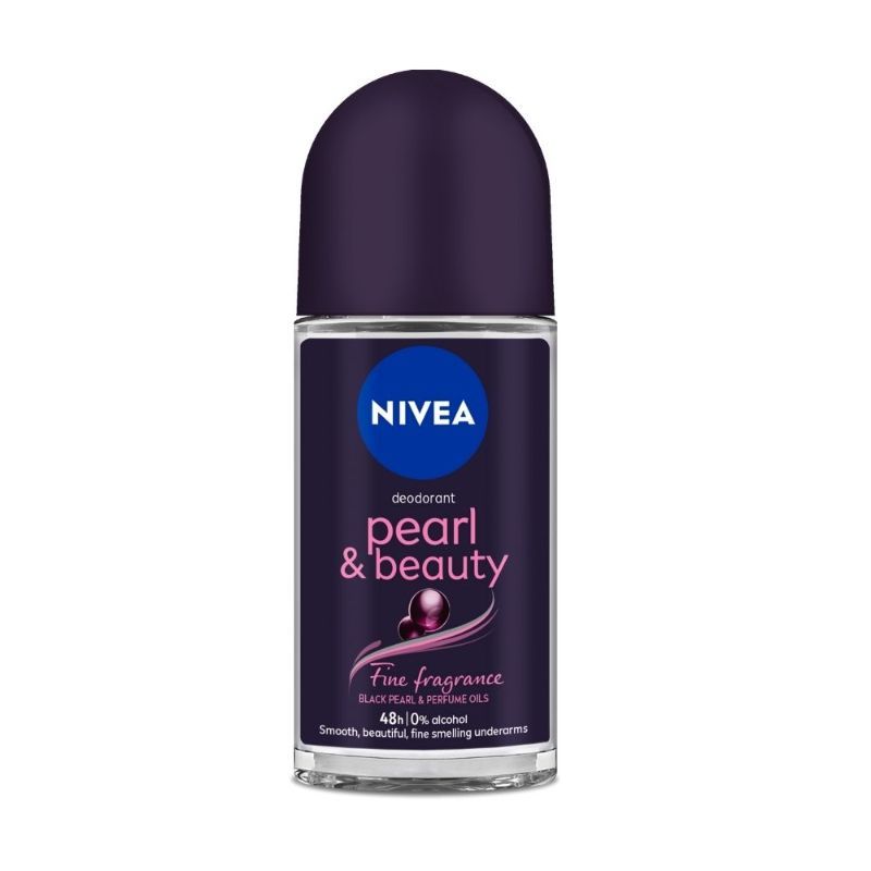 Nivea Pearl & Beauty Fine Fragrance Deo Roll For Women, 48 Hr Odor Protection, 0% Alcohol