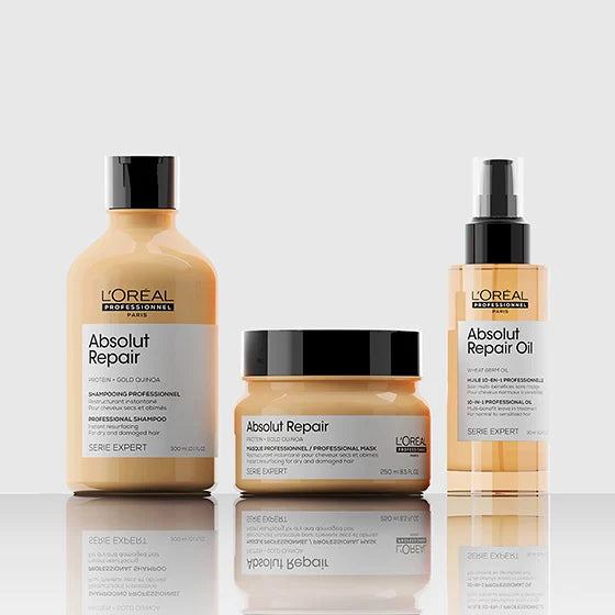 Loreal Professionnel Serie Expert Absolut Repair Shampoo 300ml & Hair Mask 250gm & Serum