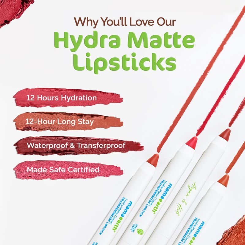 Mamaearth Hydra-matte Crayon Transferproof Lipstick With Argan Oil - Cappuccino Brown-5