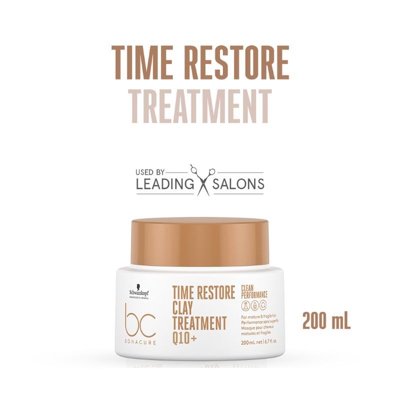 Schwarzkopf Professional Bonacure Time Restore Clay Treatment Mask With Q10+ - For Mature Hair
