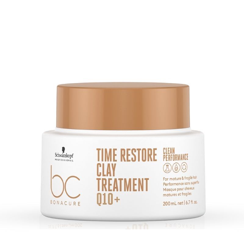 Schwarzkopf Professional Bonacure Time Restore Clay Treatment Mask With Q10+ - For Mature Hair