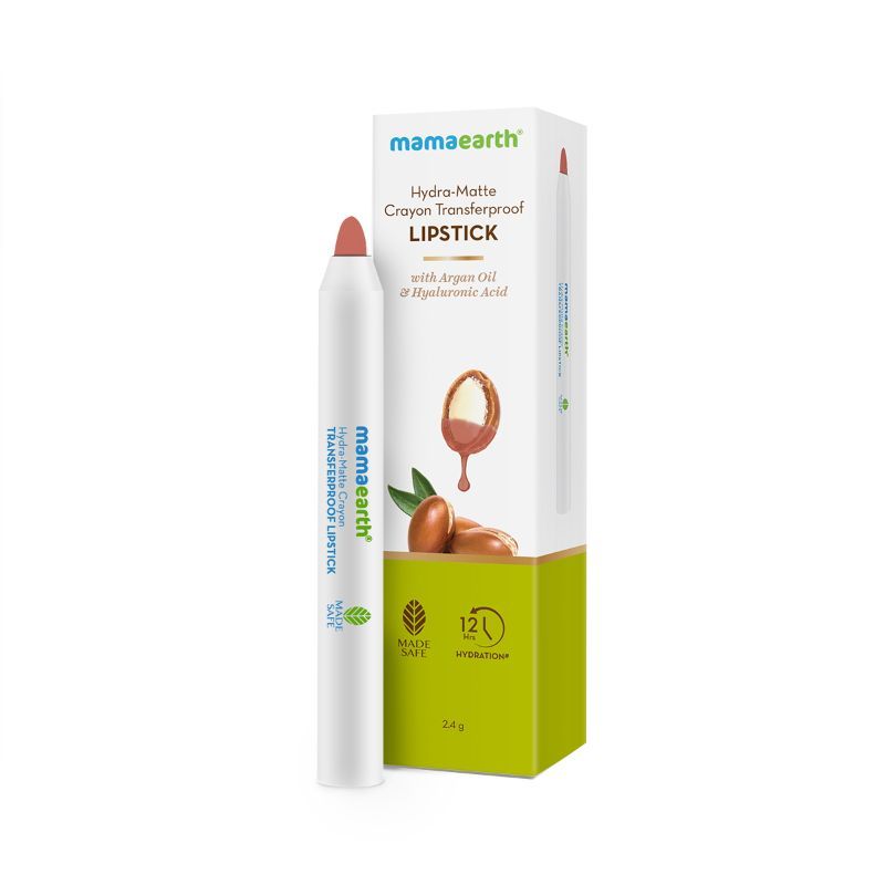 Mamaearth Hydra-matte Crayon Transferproof Lipstick With Argan Oil - Cafe Latte Nude-2