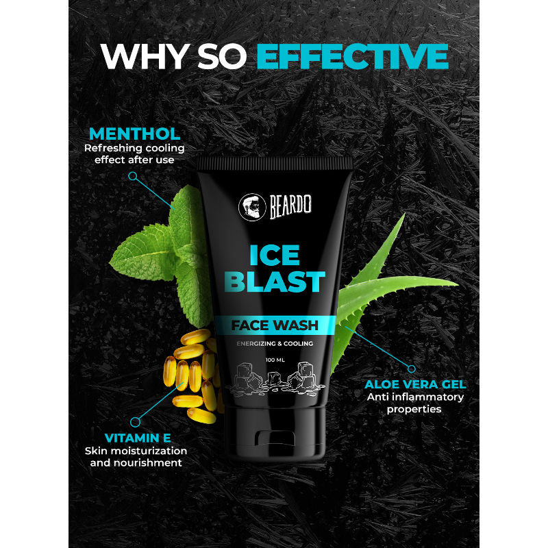 BEARDO Ice Blast Menthol cooling Facewash for Men (100ml)