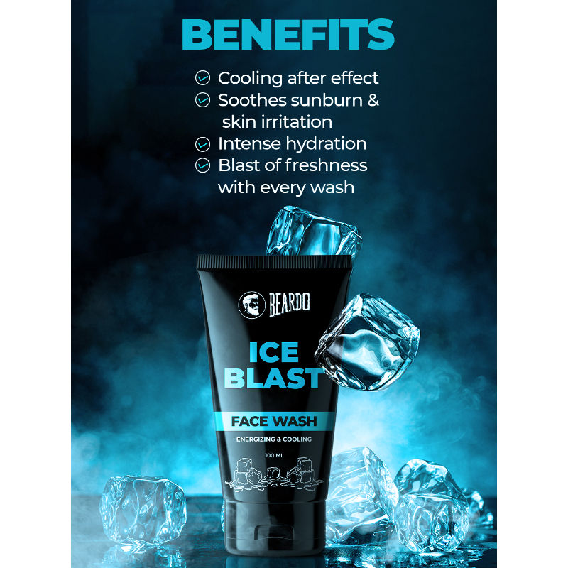 BEARDO Ice Blast Menthol cooling Facewash for Men (100ml)