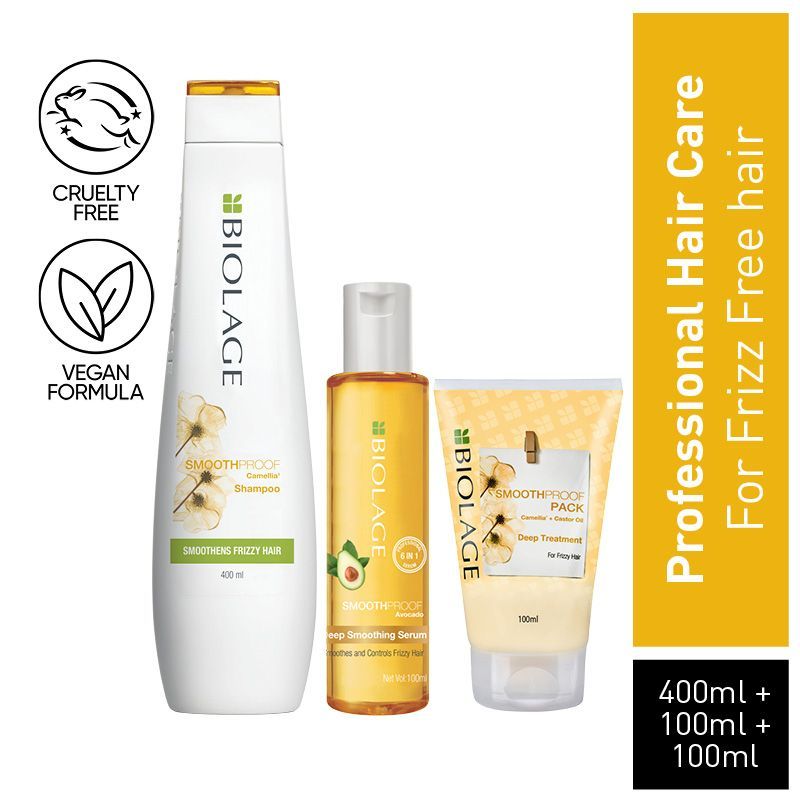 Matrix Biolage Smoothproof Regime - Shampoo 400ml + Deep Treatment Hair Mask 100ml + Serum 100ml