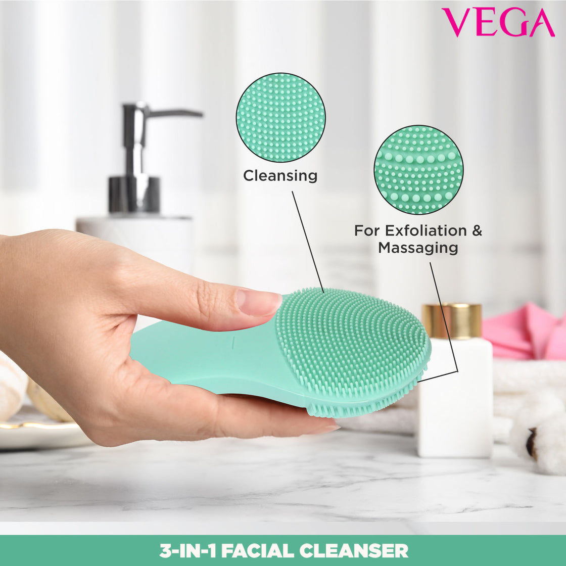 Vega 3 In 1 Facial Cleanser With Sonic Vibration Technique (Vhfc-02)-3