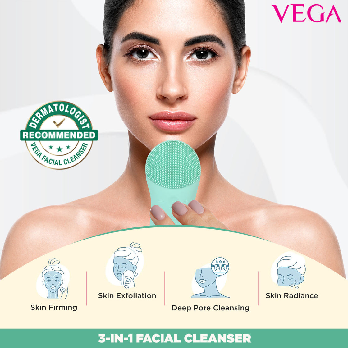 Vega 3 In 1 Facial Cleanser With Sonic Vibration Technique (Vhfc-02)-4