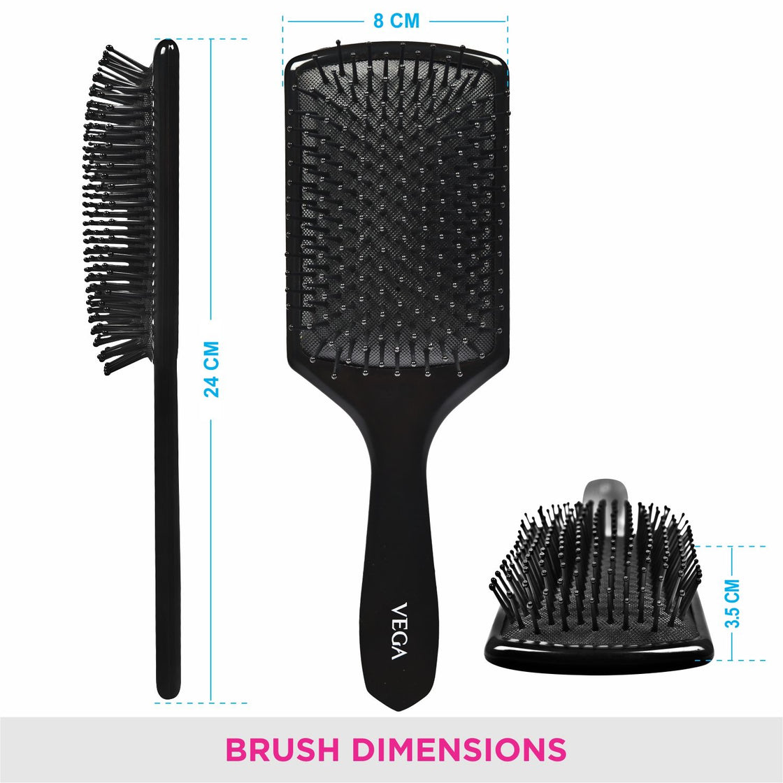 Vega Basic Paddle Hair Brush - 8586-4