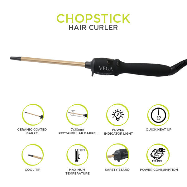 Vega Chopstick Hair Curler Vhcs-01-8