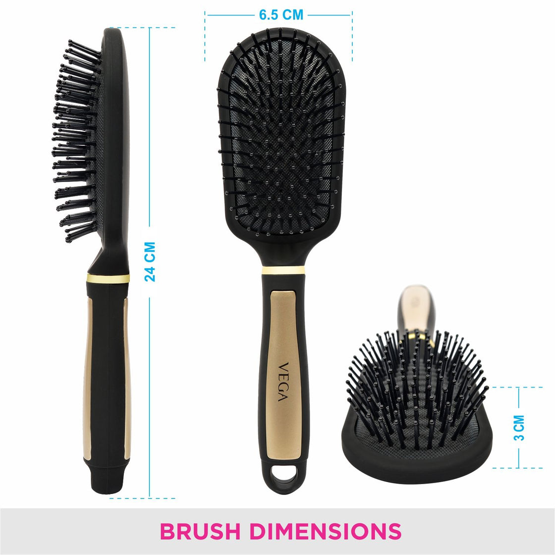 Vega Cushioned Brush (E14-Cb) (Color May Vary)-5