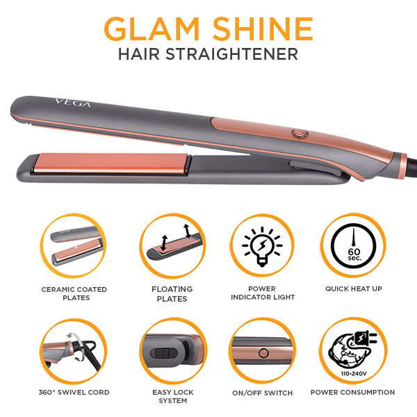 Vega Glam-Shine Flat Hair Straightener (Vhsh-24)-8