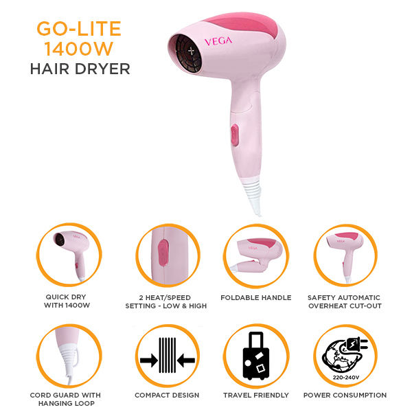 Vega Go-Lite 1400 Hair Dryer Vhdh-19-8